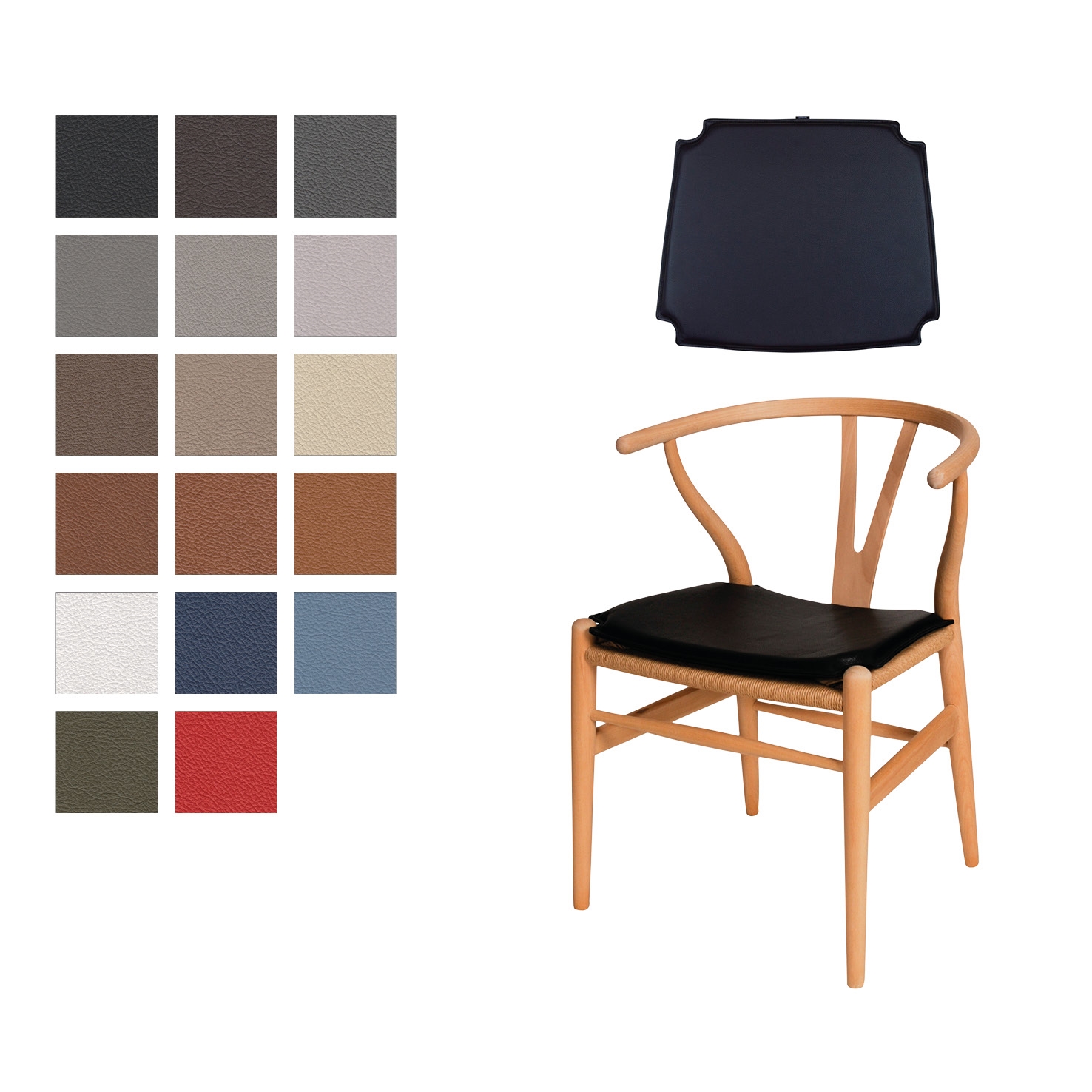 Y Stuhl Ch24 Kissen Wendbare In Basic Select Leder